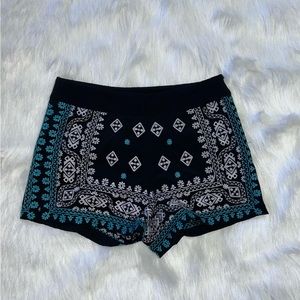 THML Shorts | THML boho chic embroidered shorts | Black Dressy Shorts